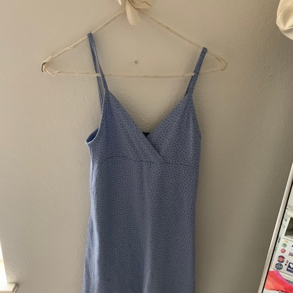 Light blue with white flowers brandy casual dress